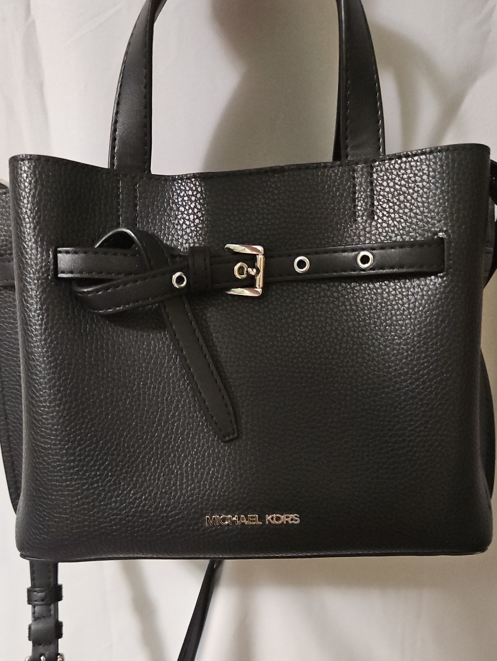 Michael Kors Black Pebbled Leather Crossbody Bag.